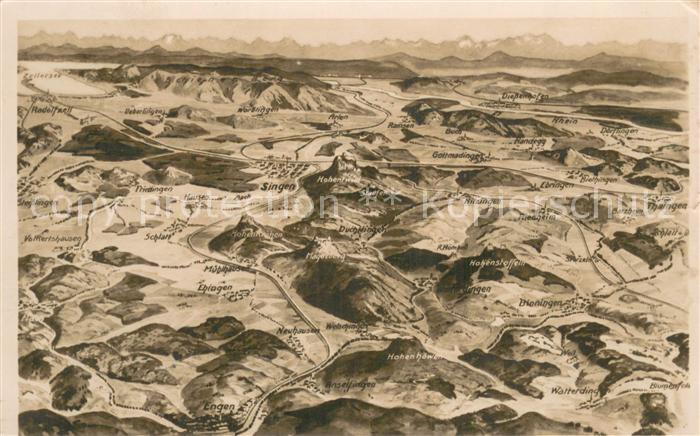 Singen Hohentwiel Panoramakarte