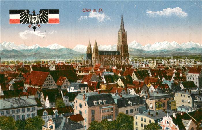 Ulm  Donau Panorama mit Muenster