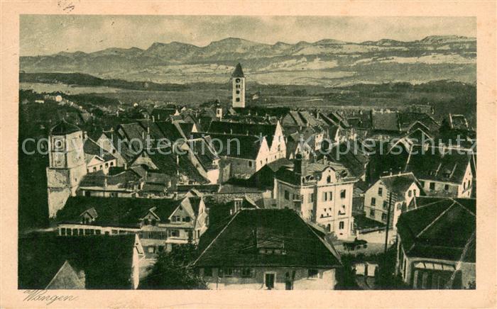 Wangen Allgaeu mit der Nagelfluhkette vom Stuiben bis Hochhaetrich