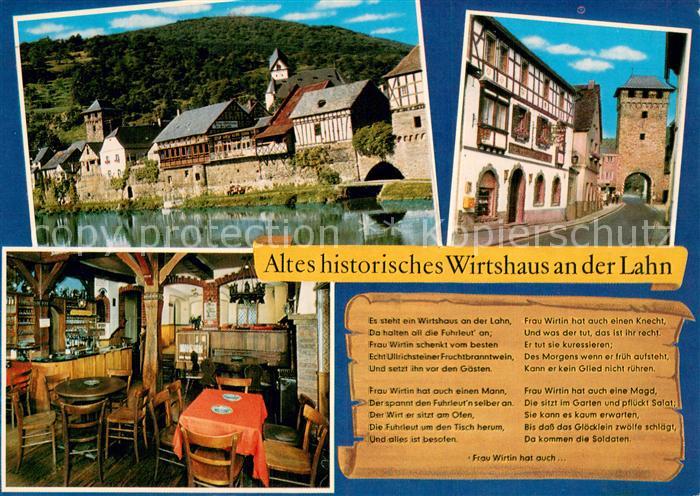 Dausenau Altes historisches Wirtshaus an der Lahn Gaststube Stadttor