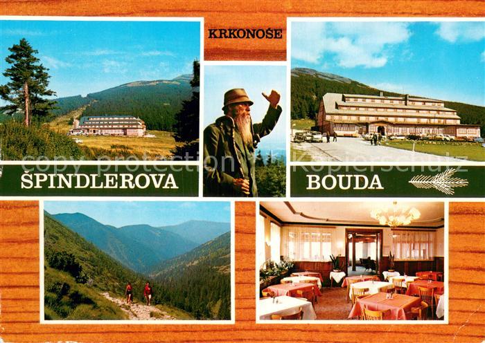Riesengebirge Krkonose Karkonosze Spindlerova Bouda Panorama Gastraum
