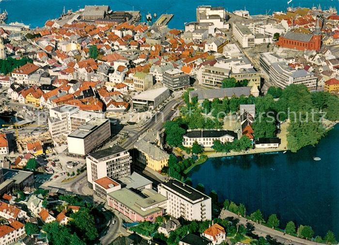 Stavanger Norge Utsikt over byen med Bredevannet