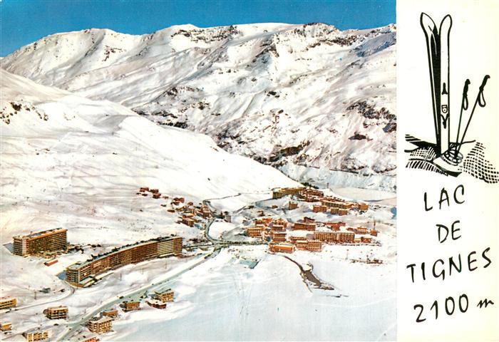 Tignes 73 Vue generale aerienne sur la plus haute station d Europe