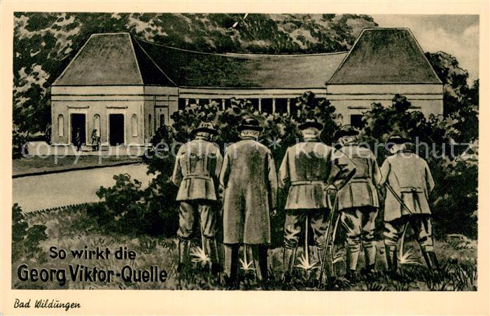 Bad Wildungen Georg Viktor Quelle Wirkung des Wildunger Wassers Kuenstlerkarte
