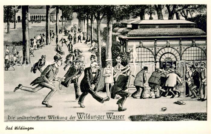 Bad Wildungen Die unuebertroffene Wirkung des Wildunger Wassers Kuenstlerkarte