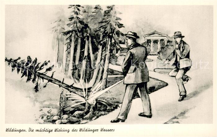 Bad Wildungen Die maechtige Wirkung des Wildunger Wassers Kuenstlerkarte