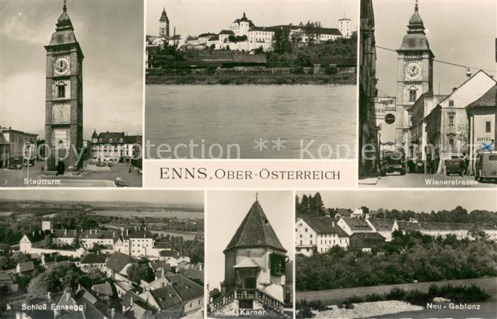 Enns Stadtturm Schloss Ensegg Karner Wienerstrasse Neu-Gablonz