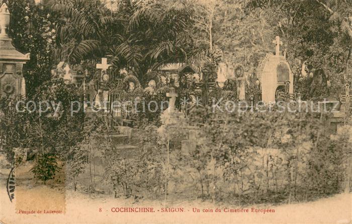 Cochinchine Vietnam Un coin du cimetière européen