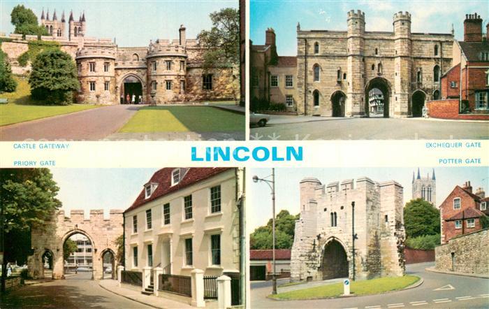 Lincoln  UK Castle Gateway Exchequer Gate Priory Gate Potter Gate