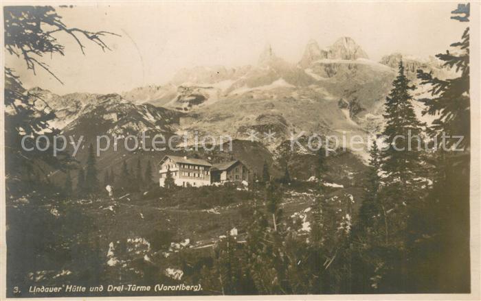 Schruns Vorarlberg Lindauer Huette und Drei Tuerme Raetikon Montafon