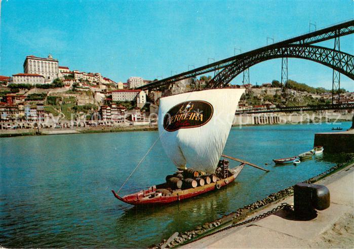 Porto  Portugal O Douro Barco Rabelo e vista parcial da cidade