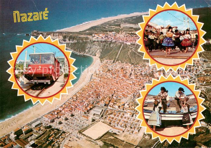 Nazare Portugal Fliegeraufnahme Zahnradbahn Folklore Fischer