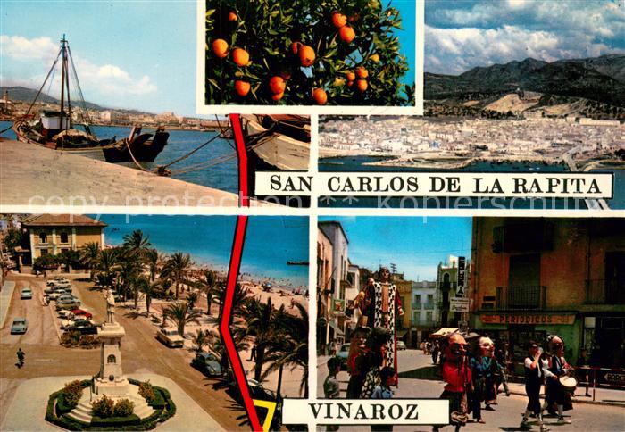 San Carlos  de la Rapita Tarragona ES Panorama Fischkutter Suedfruechte Vinaroz