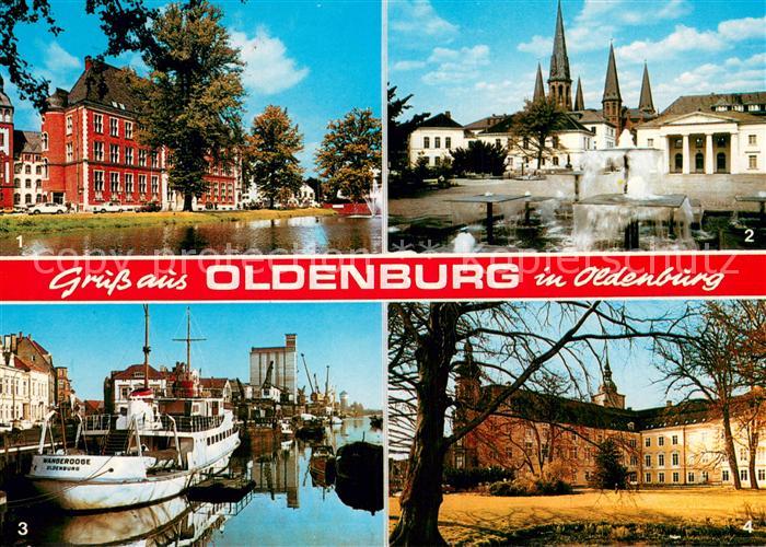 Oldenburg Niedersachsen Stau und Hauptpost Schlossplatz Hafen Schlosspark