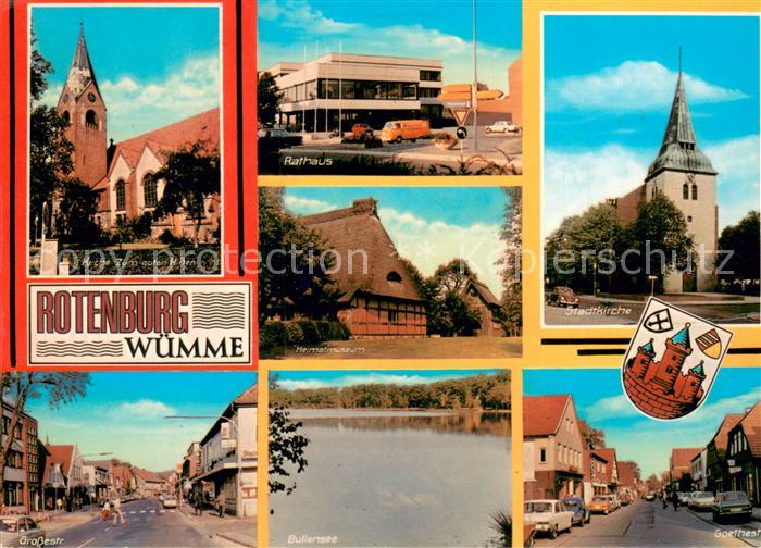 Rotenburg Wuemme Kirche Rathaus Staddtkirche Grossestrasse Bullersee Goethestras