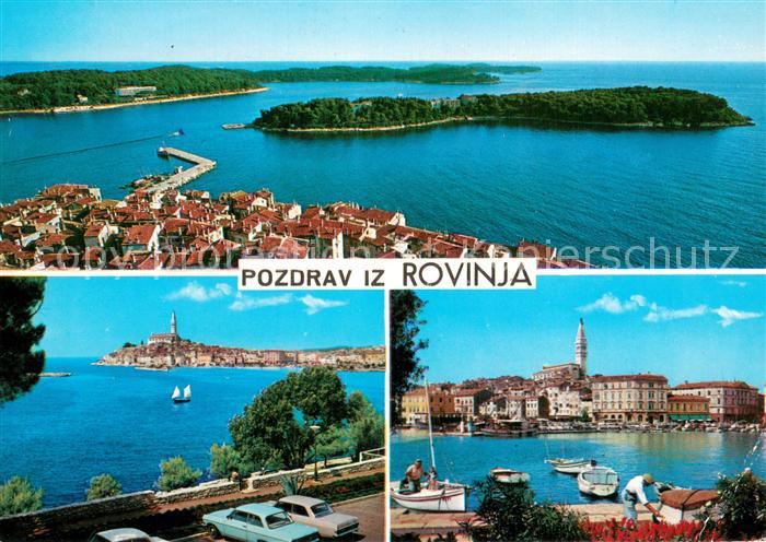 Rovinj Rovigno Istrien Croatia Fliegeraufnahme Panorama