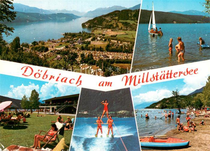 Doebriach Millstaettersee Panorama Seepartien Liegewiese Strand