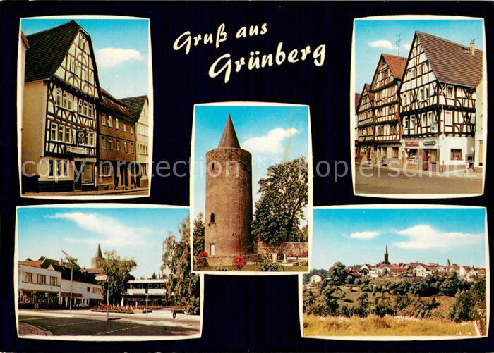 Gruenberg Hessen Motive Altstadt Fachwerkhaeuser Diebsturm Wahrzeichen Ladenges