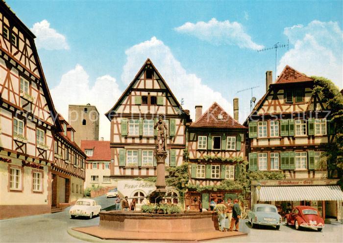 Bretten Baden Marktbrunnen Altstadt Fachwerkhaeuser