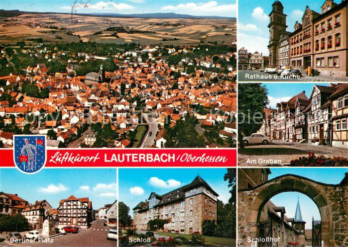 Lauterbach Hessen Stadtzentrum Luftfoto Rathaus Kirche Am Graben Fachwerkhaeuser
