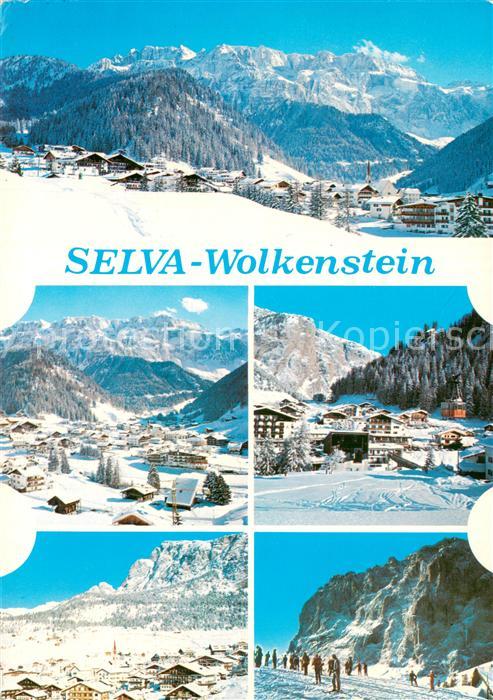 Selva Gardena Wolkenstein Dolomiti IT Panorama Wintersportort Alpen