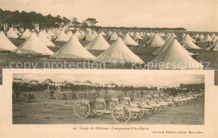 Mourmelon-le-Grand 51 Camp de Chalons Campement d Artillerie