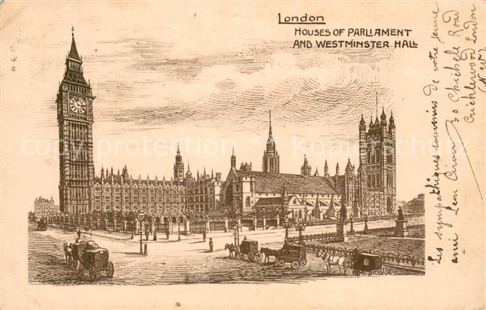 London  UK Houses of Parliament and Westminster Hall