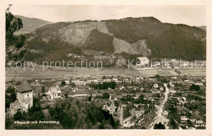 Friesach Kaernten mit Petersberg Fliegeraufnahme