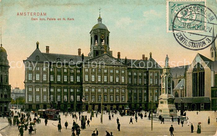 Amsterdam  NL Dam kon Paleis en N Kerk
