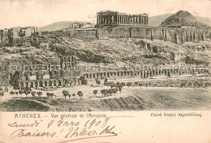 Athenes Athen Vue generale de l'Acropole