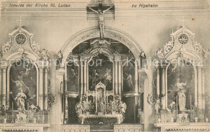 Hipsheim 67 Alsace Inneres der Kirche St Ludan