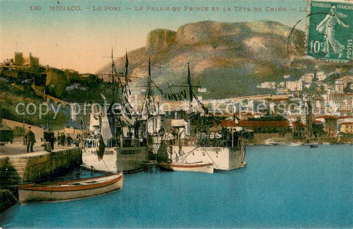 Monaco Le Port Le Palais du Prince et la Tete de Chien