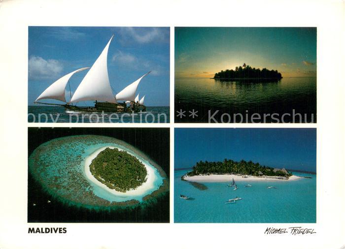 Malediven Maldives Segelboot Stimmungbild Fliegeraufnahme