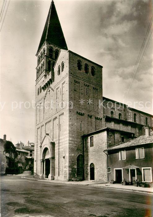 Tournus 71 Eglise Saint Philibert La Facade Occidentale vue du Sud Ouest