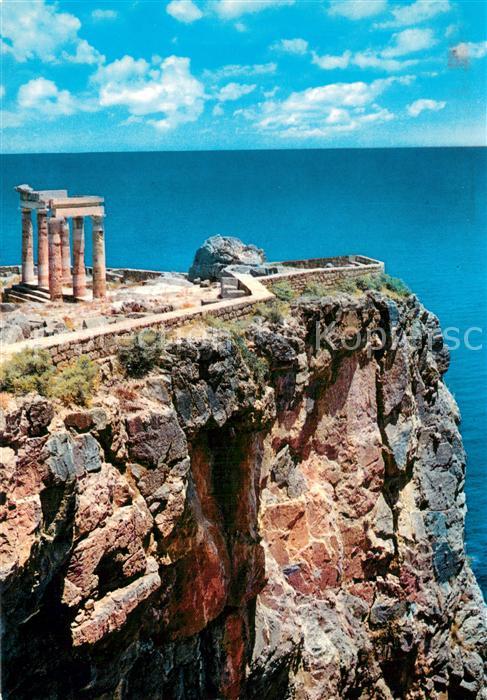 Rhodos Rhodes aegaeis Akropolis von Lindos Fliegeraufnahme