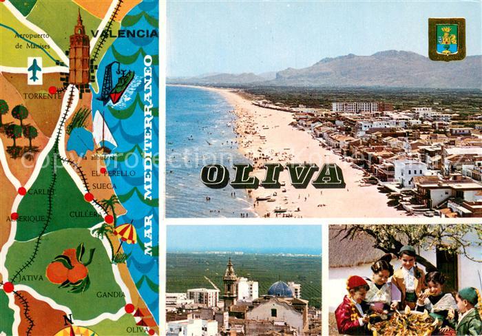 Oliva Valencia ES Strandpartie Panorama Trachtenkinder