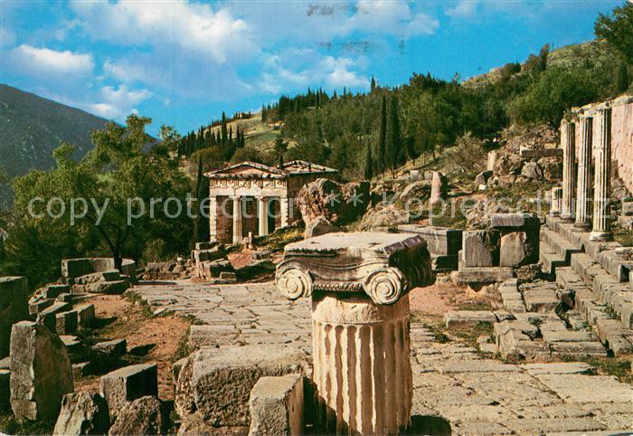 Delphi Delfi Greece Stoa und Schatzhaus der Athener