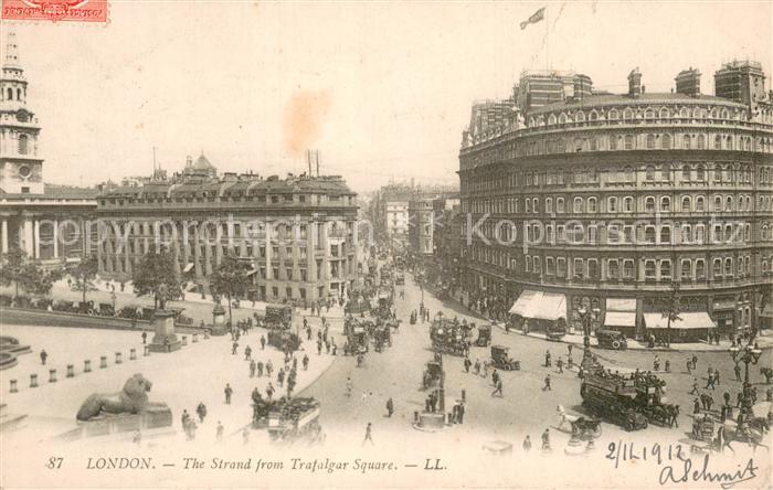London  UK The Strand from Travalgar Square Traffic