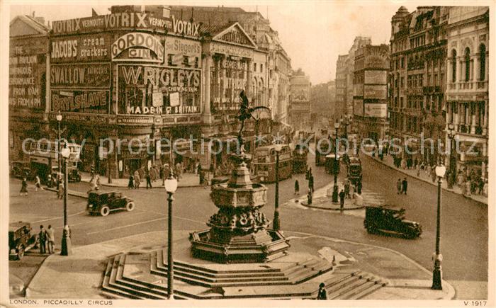 London  UK Piccadilly Circus Monument Traffic