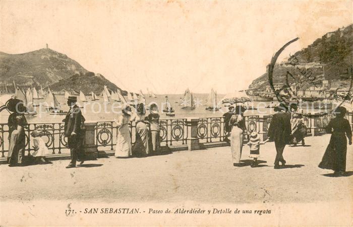 San Sebastian  Pais Vasco ES Paseo de Alderdieder y detalle de una regata