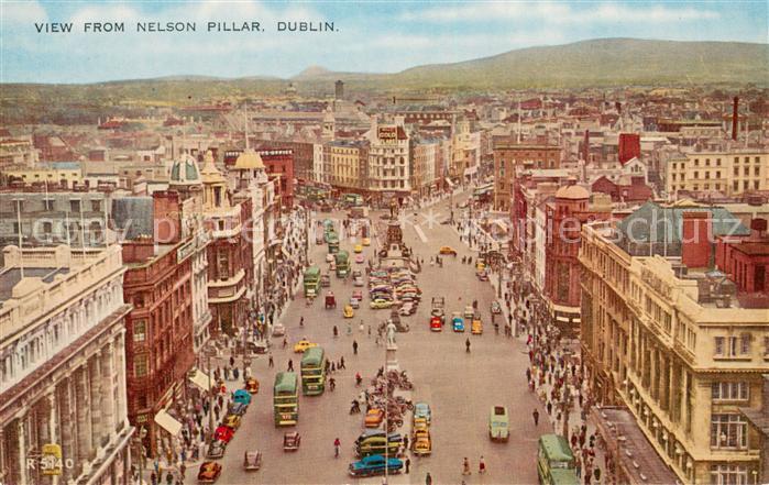DUBLIN  Ireland View from Nelson Pillar Valentines Post Card