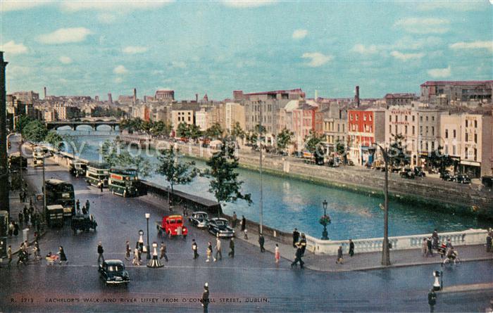 DUBLIN  Ireland Bachelors Walk and River Liffey from O Connell Street Valentines