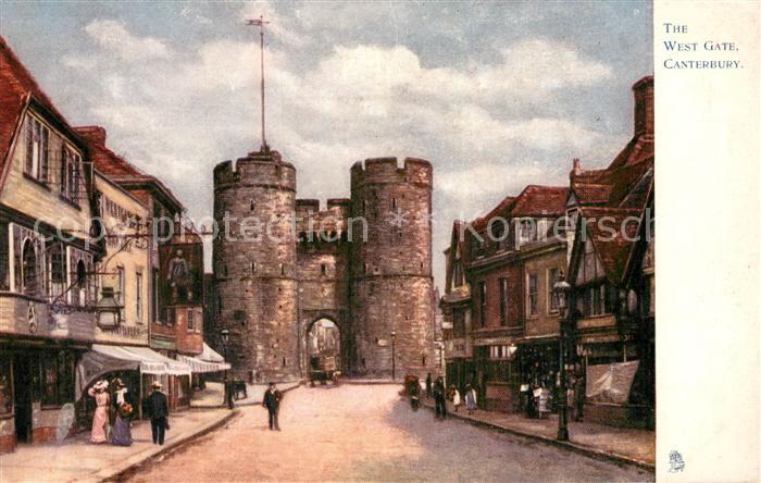 Canterbury  Kent UK West Gate Tuck & Sons Oilette Kuenstlerkarte