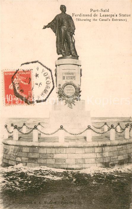 Port-Said Egypt Ferdinand de Lesseps Statue Monument