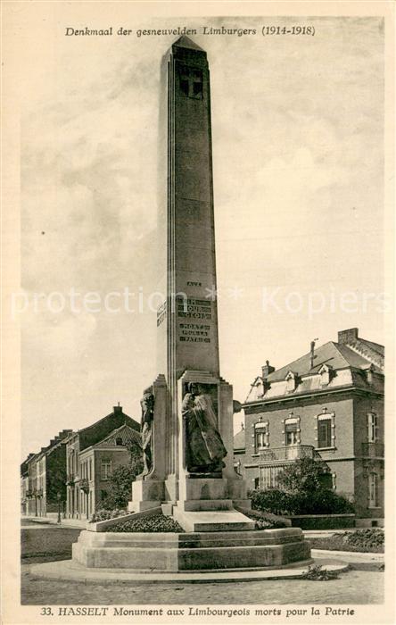 Hasselt Limburg Belgie Monument aux Limbourgeois morts pour la patrie