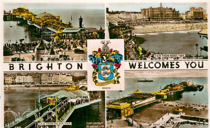 Brighton  East Sussex UK Palace Pier West Pier Wappen