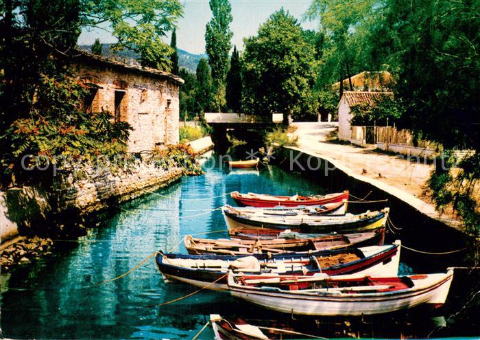 Chorton Strand von Pagassitikos Hafen Kanal Fischerboote