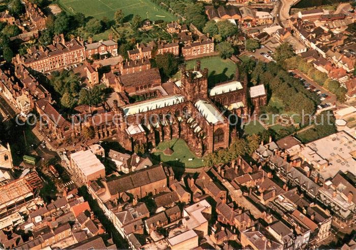 Chester  Cheshire UK Cathedral aerial view