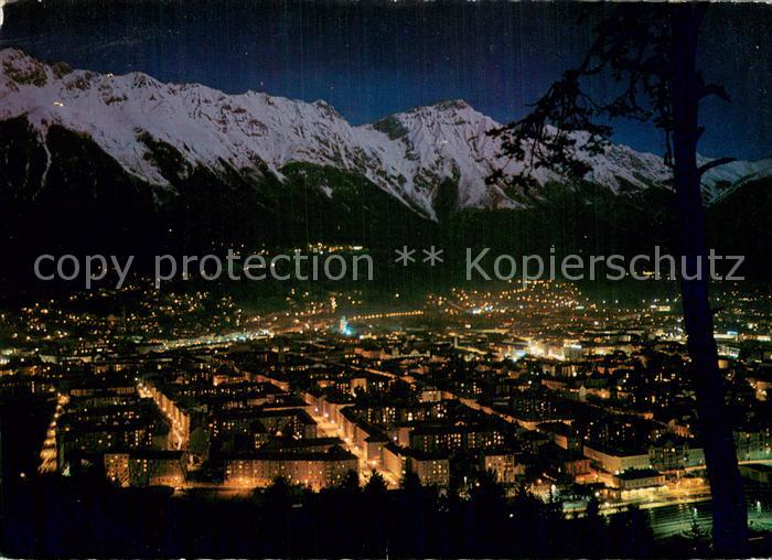 Innsbruck Tirol AT Panorama gegen Nordkette bei Nacht IX. Olympische Winterspiel