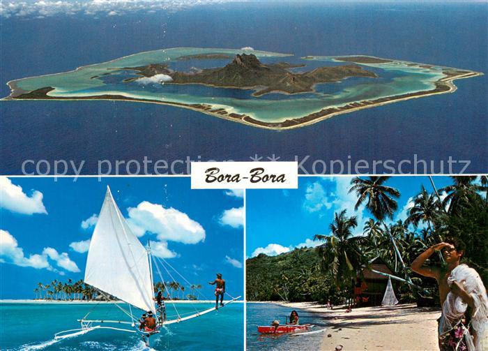Bora Bora Atoll Luftfoto Surfen Strand